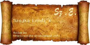 Szojka Ernák névjegykártya